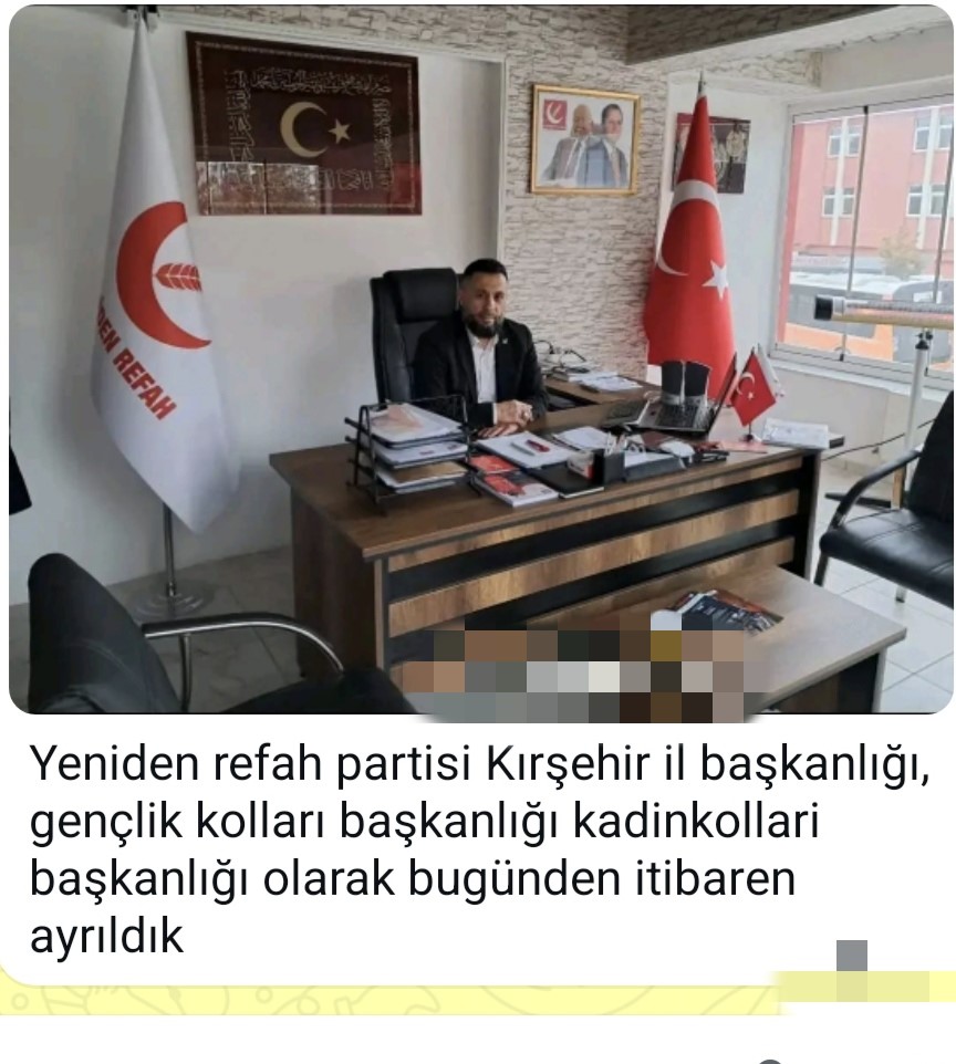 Yeniden Refah Partisi Kırşehir Teşkilatı’nda toplu istifa