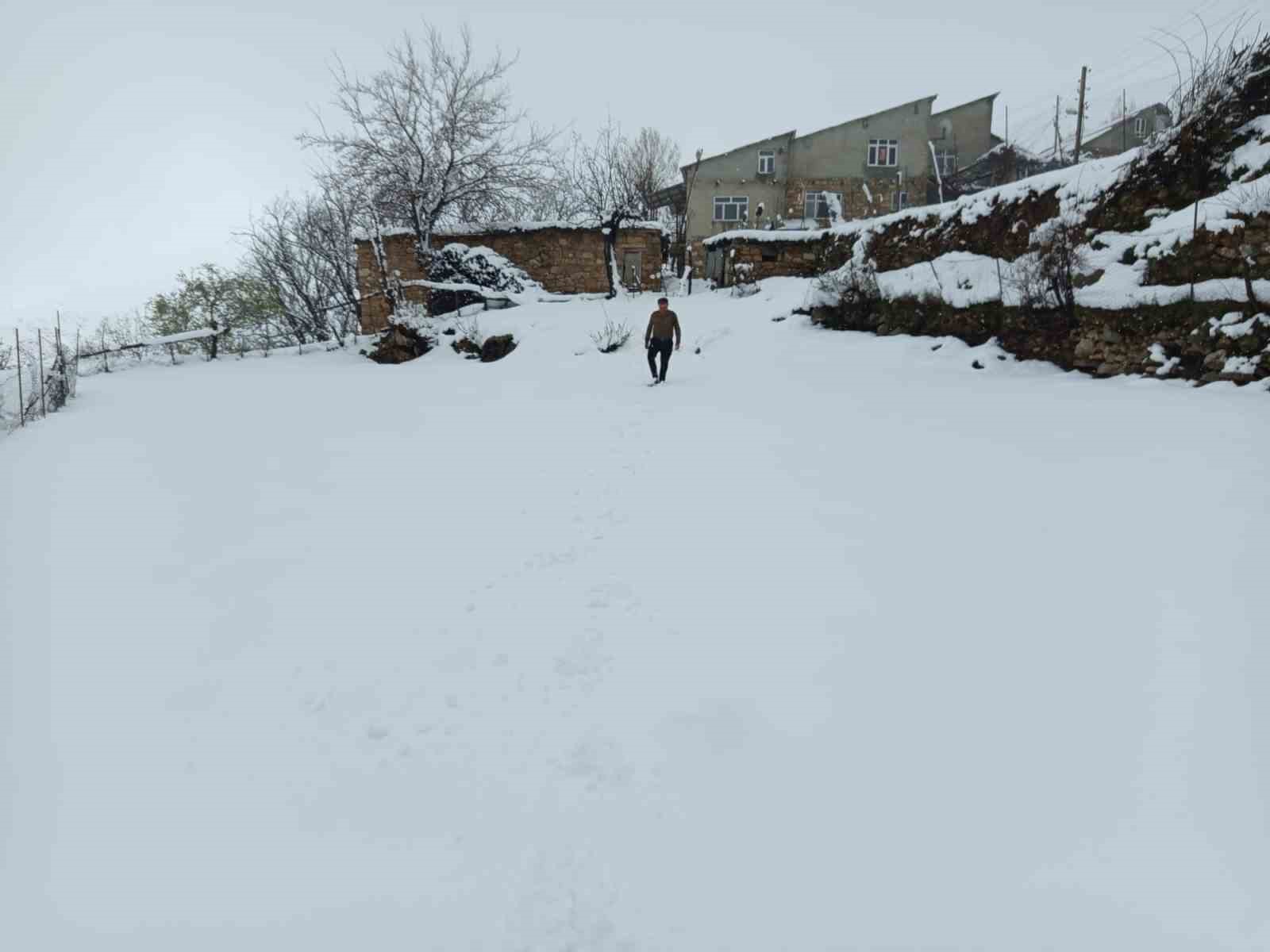 Batman’da Nisan ortasında yayla hazırlığı yapan köylüler kar sürprizi ile karşılaştı