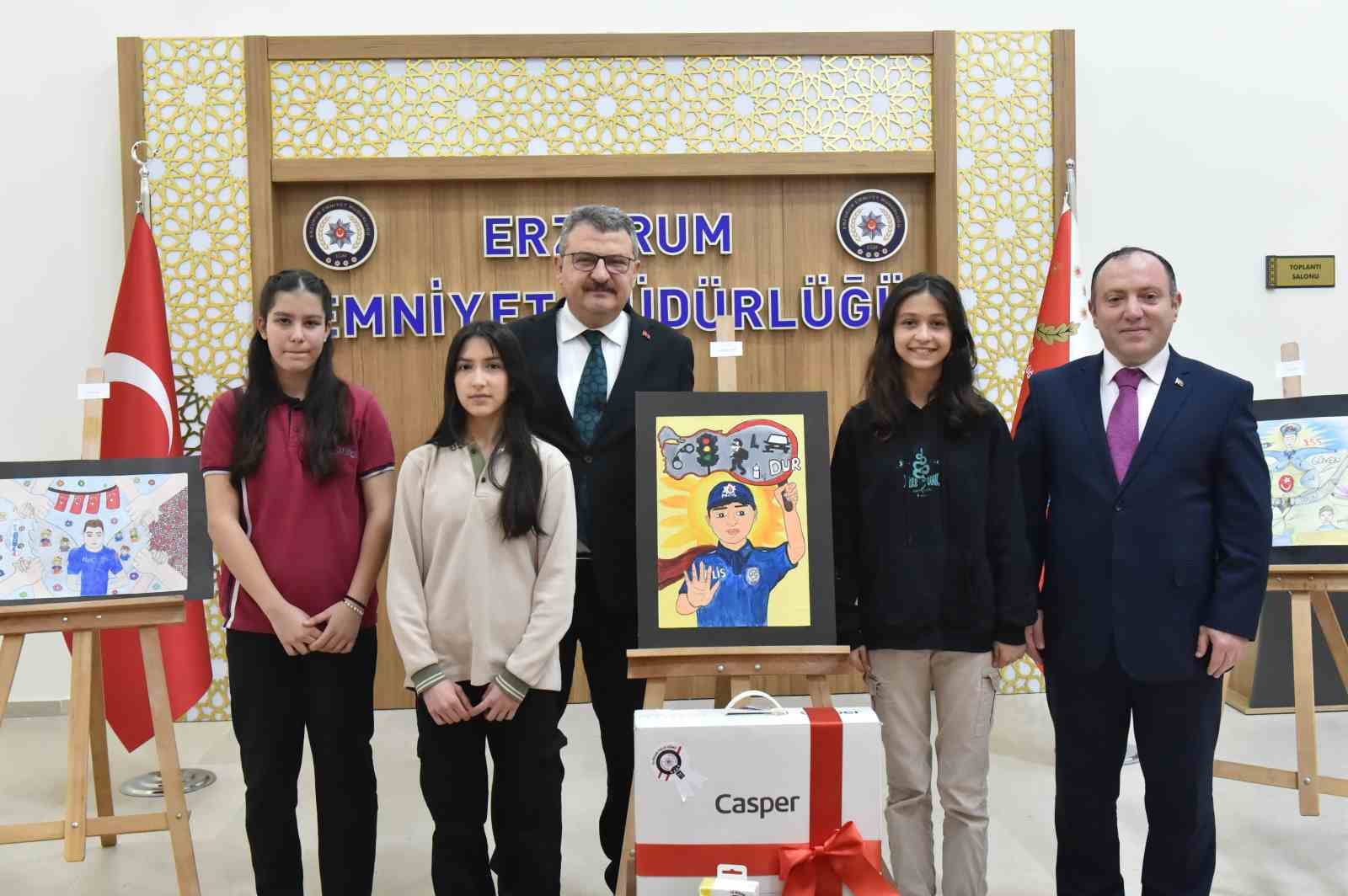 Erzurum’da "Çocuk gözüyle polis" konulu resim yarışması düzenlendi