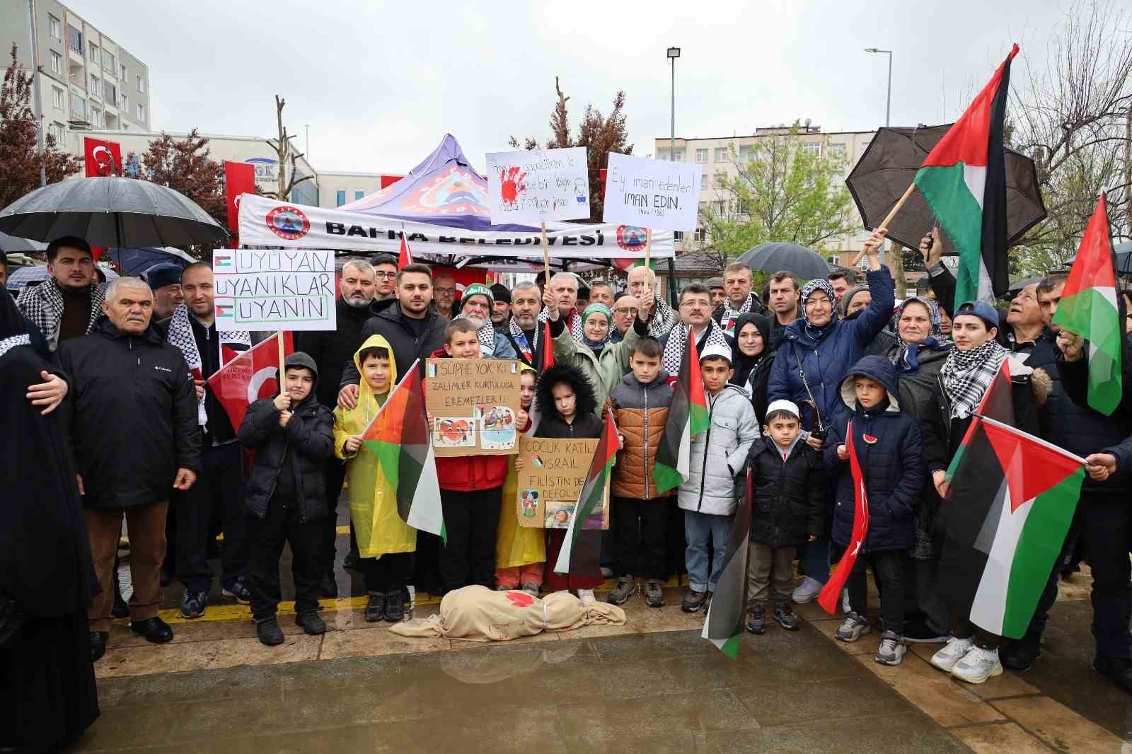 Bafra’da Gazze için miting