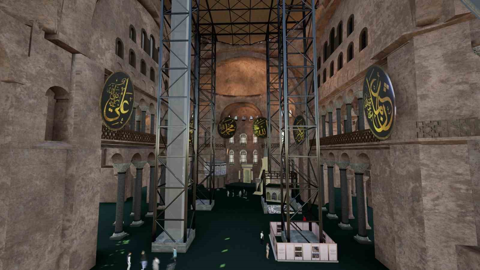 Ayasofya’nın ana kubbesinde tarihi restorasyon