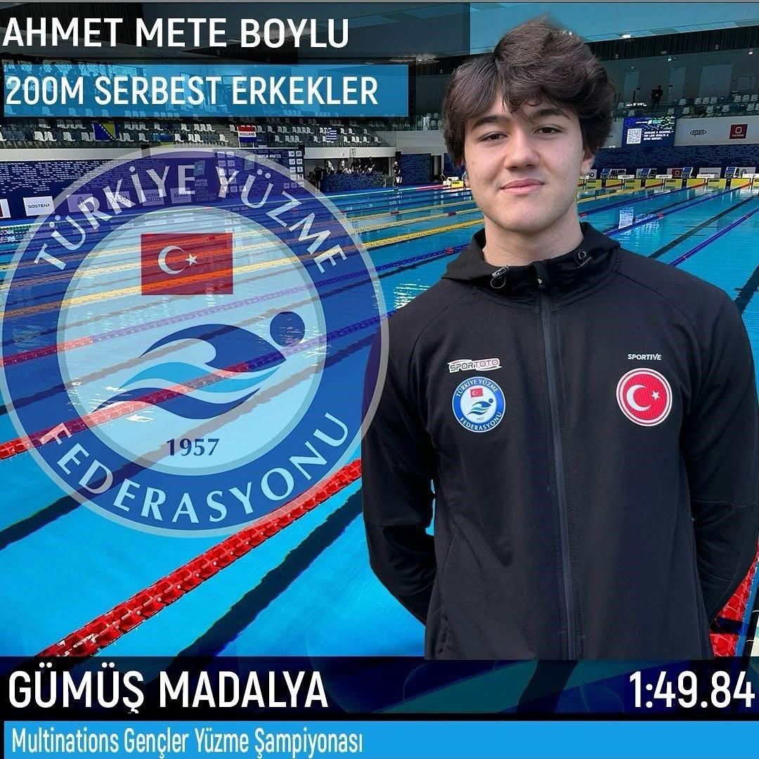 Denizlili milli yüzücü Güney Kıbrıs’ta Türkiye rekoru kırdı