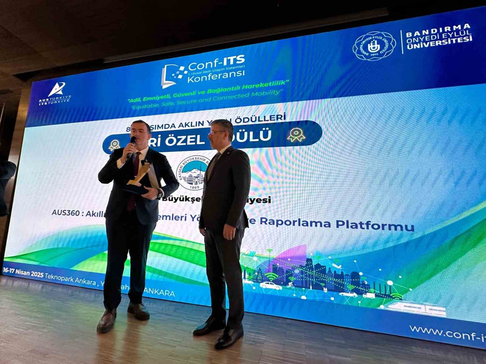 Kayseri Büyükşehir’e Akıllı Ulaşım Sistemi ile jüri özel ödülü