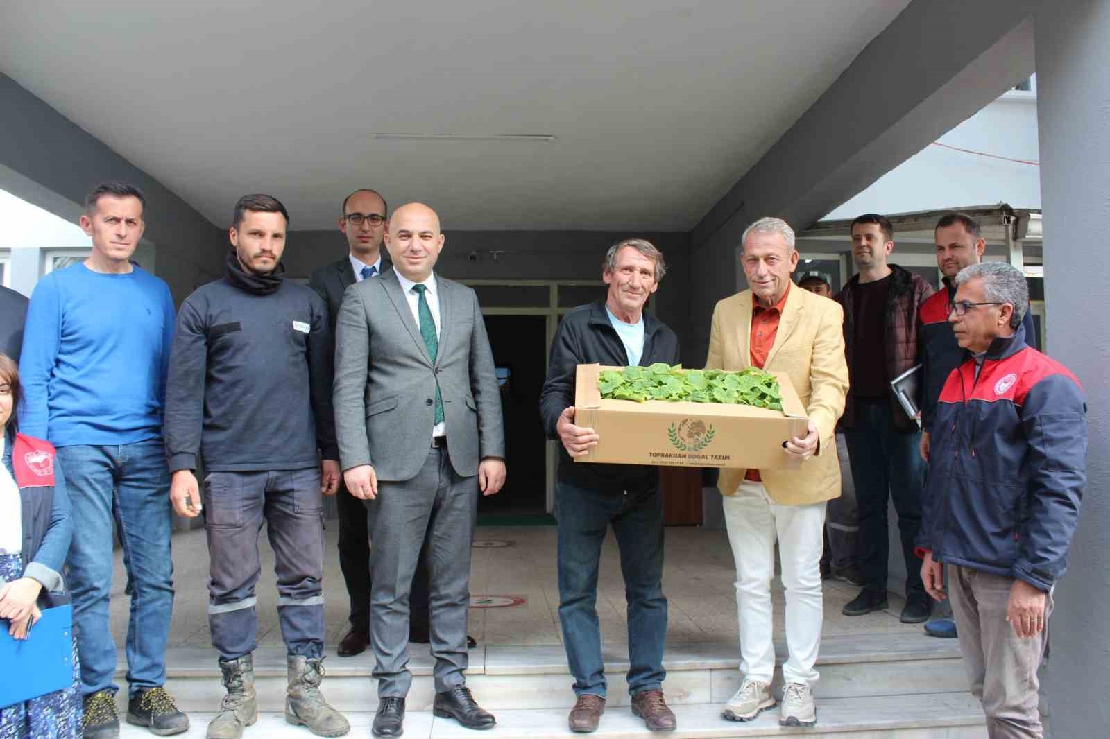 Kırklareli&rsquo;nde &uuml;reticilere hıyar fidesi dağıtıldı
