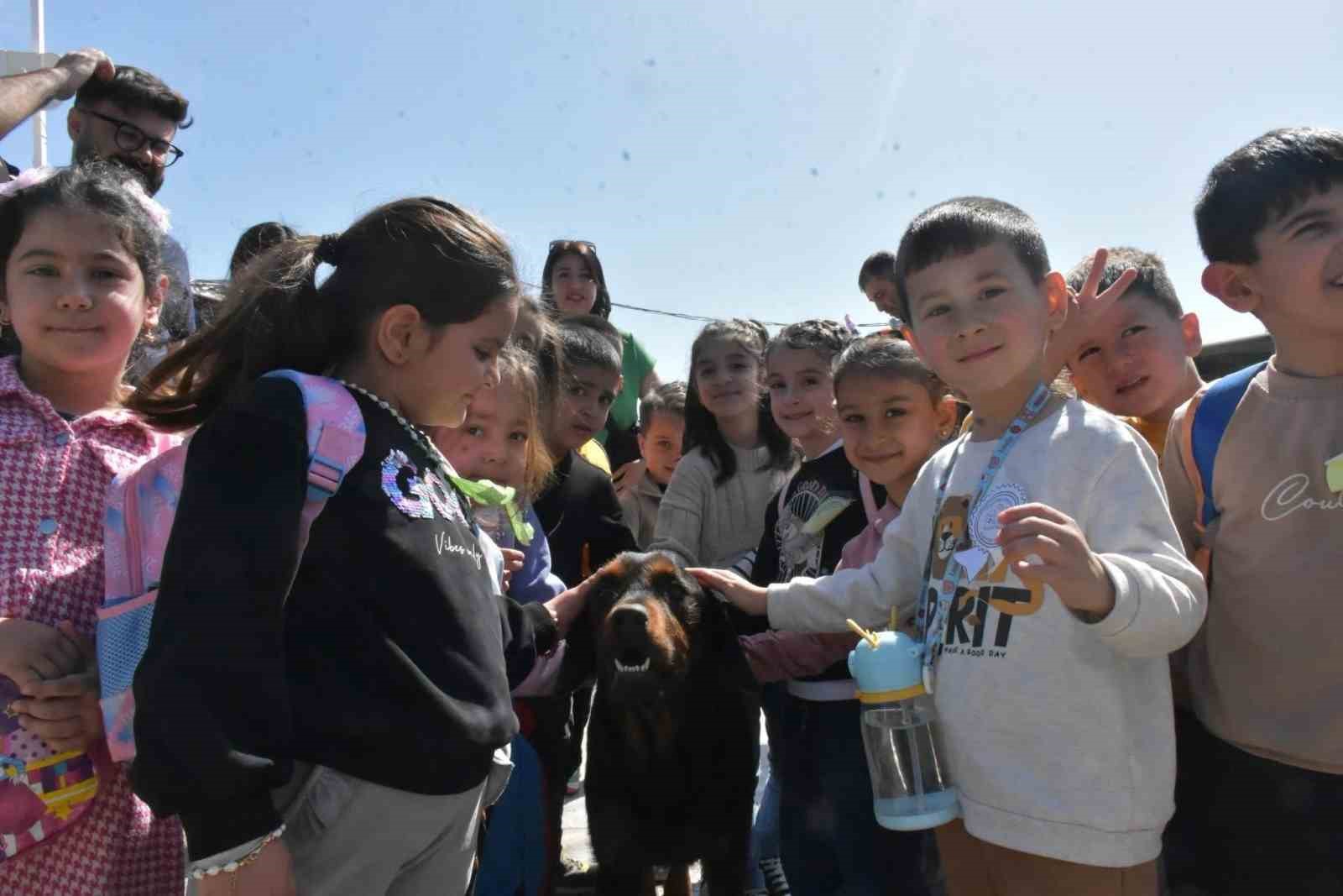 Didim’de minik öğrenciler patili dostlarla bir araya geldi