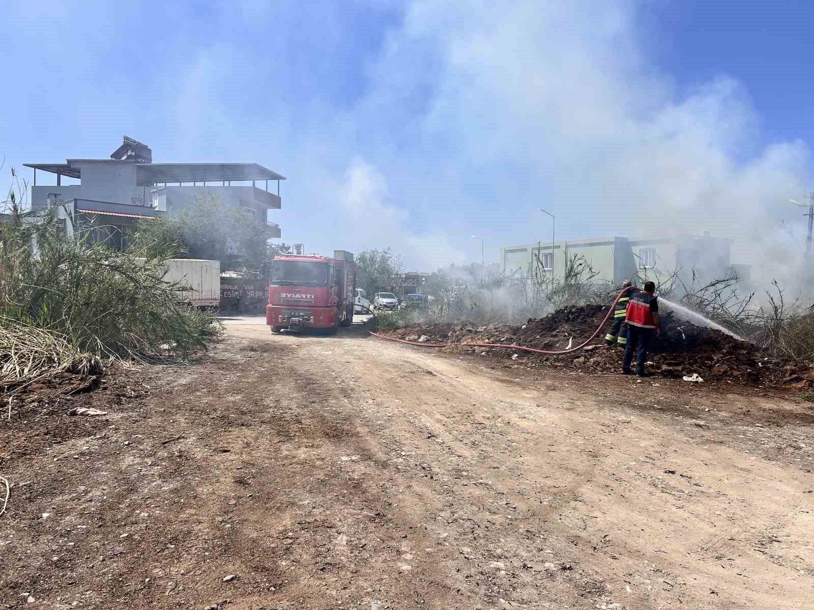 Arsuz’da sazlık yangını