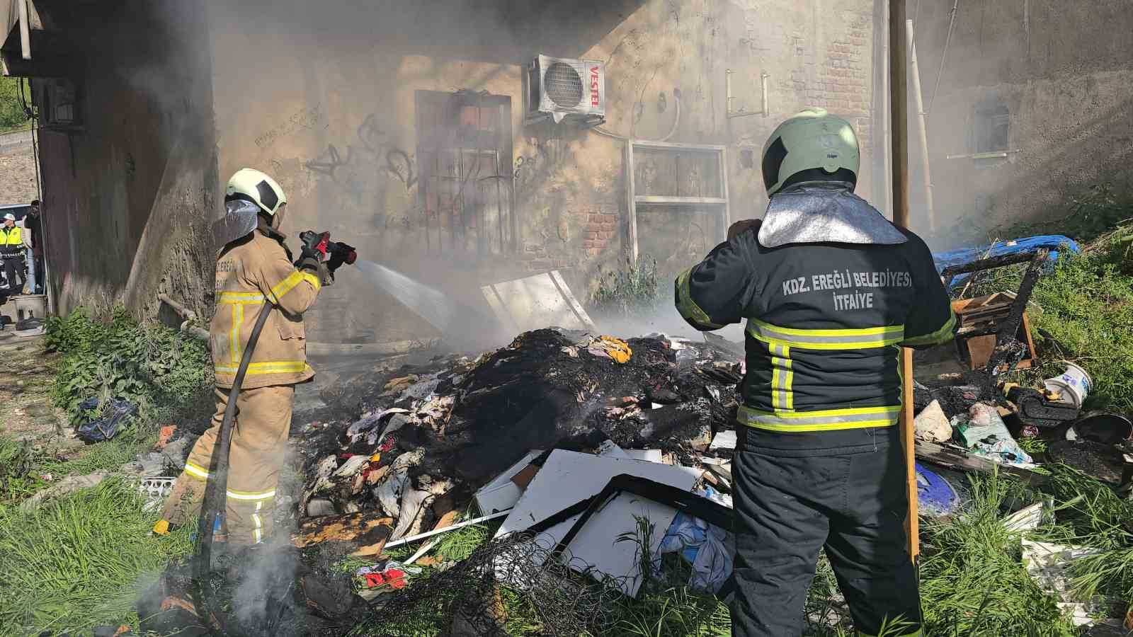 Karadeniz Ereğli’de yangın paniği