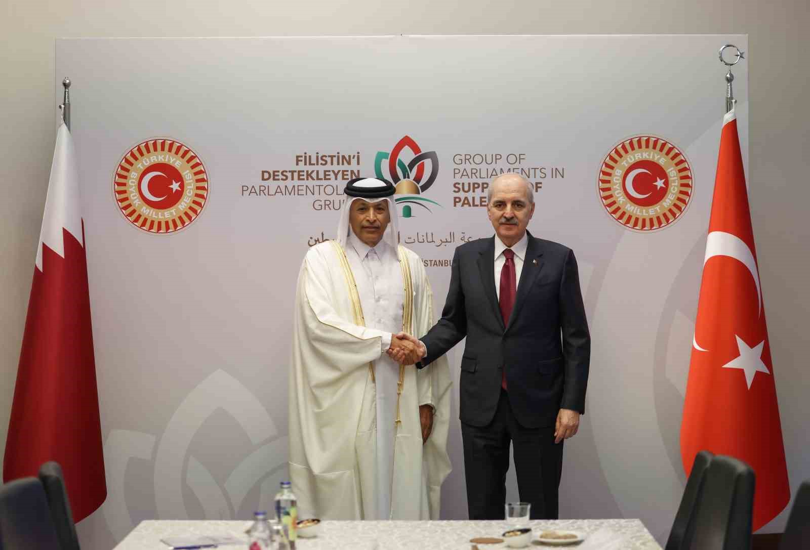TBMM Başkanı Kurtulmuş, İstanbul’da Katar Şura Meclisi Başkanı Ghanim ile görüştü