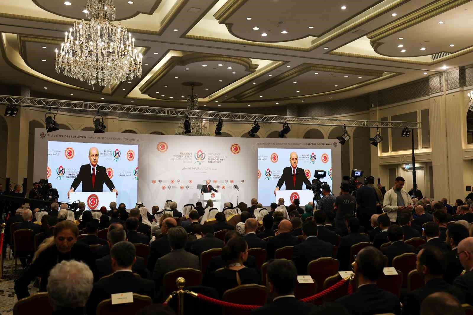 TBMM Başkanı Kurtulmuş, İstanbul’da Filistin’i Destekleyen Parlamentolar Grubu Toplantısında konuştu:
