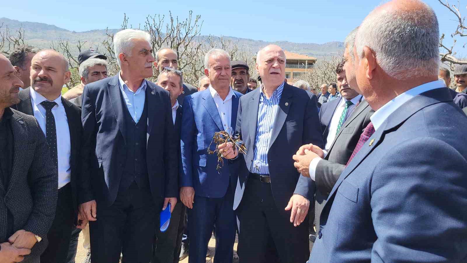 TZOB Genel Başkanı Şemsi Bayraktar zirai don vuran bah&ccedil;eleri inceledi
