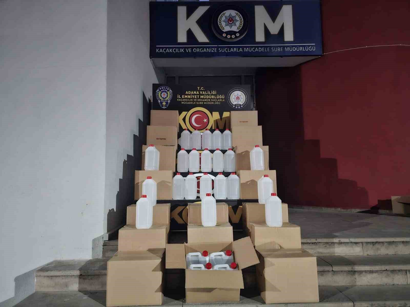 Adana’da 980 litre sahte içki ele geçirildi: 2 gözaltı