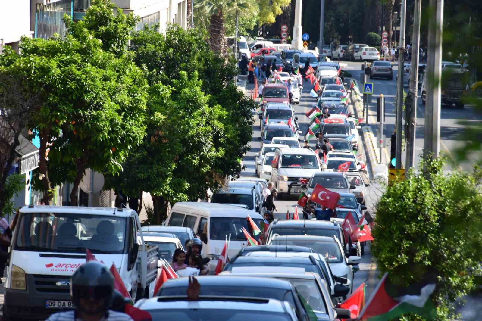 Aydın’da Gazze için konvoy düzenlendi