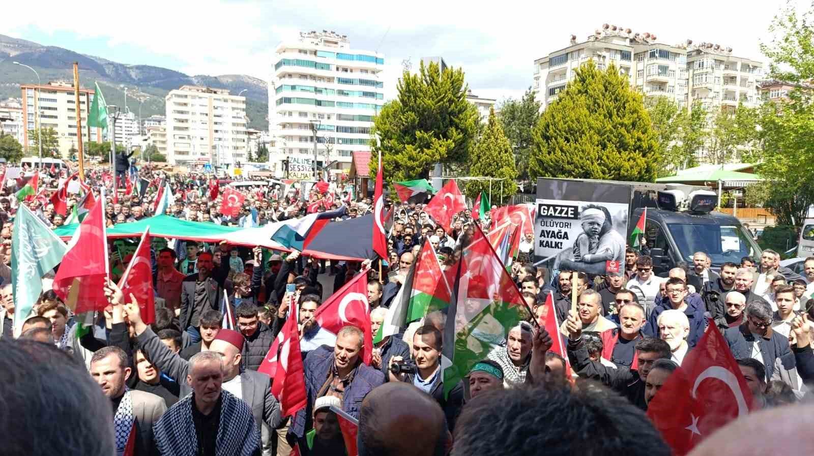 Kahramanmaraş&rsquo;ta Filistin&rsquo;e destek y&uuml;r&uuml;y&uuml;ş&uuml;
