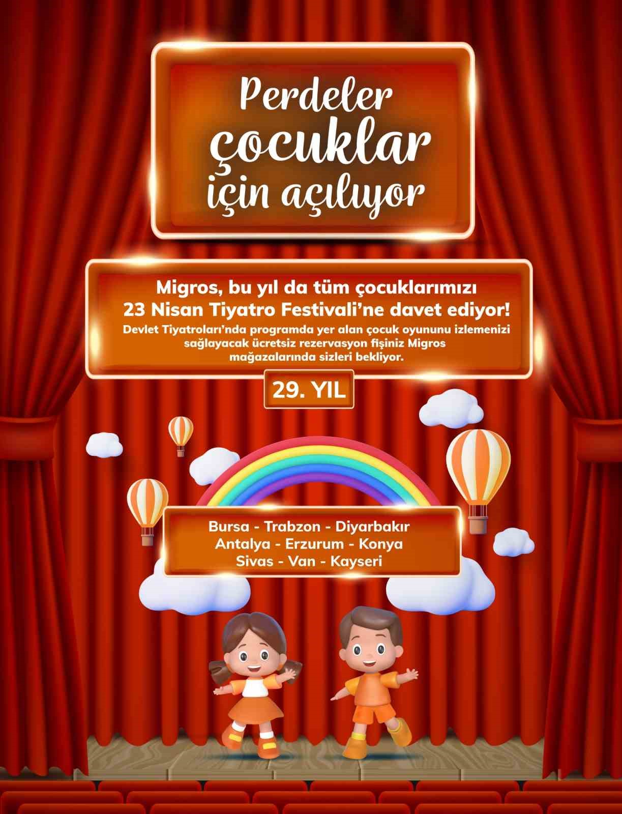 Migros’un geleneksel ‘23 Nisan Çocuk Tiyatrosu’ perdelerini 29’uncu kez çocuklar için açıyor