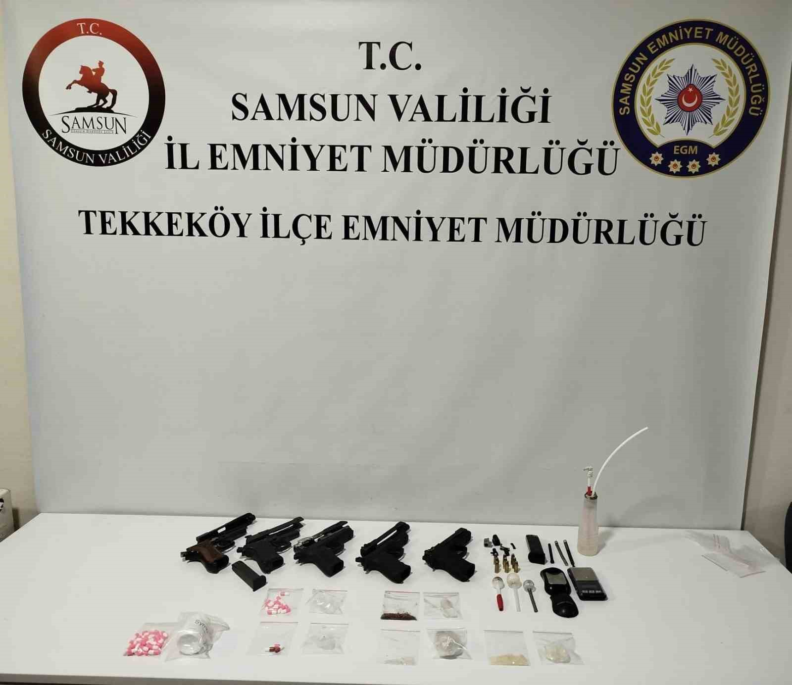 Samsun’da silah ve uyuşturucu operasyonu