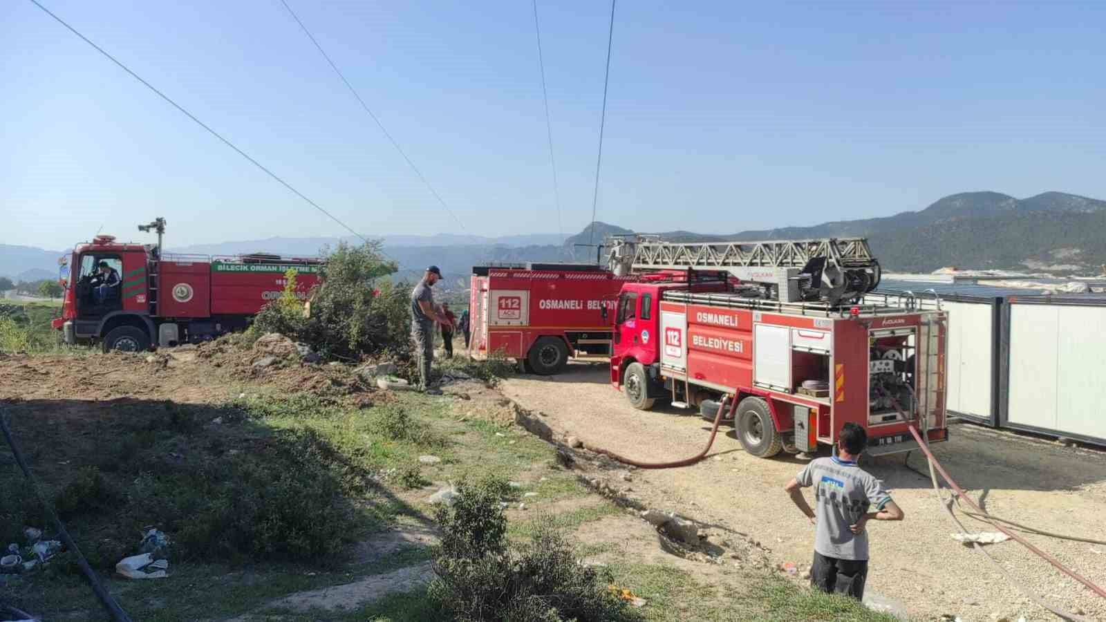 Bilecik’te işçilerin kaldığı konteynerde yangın