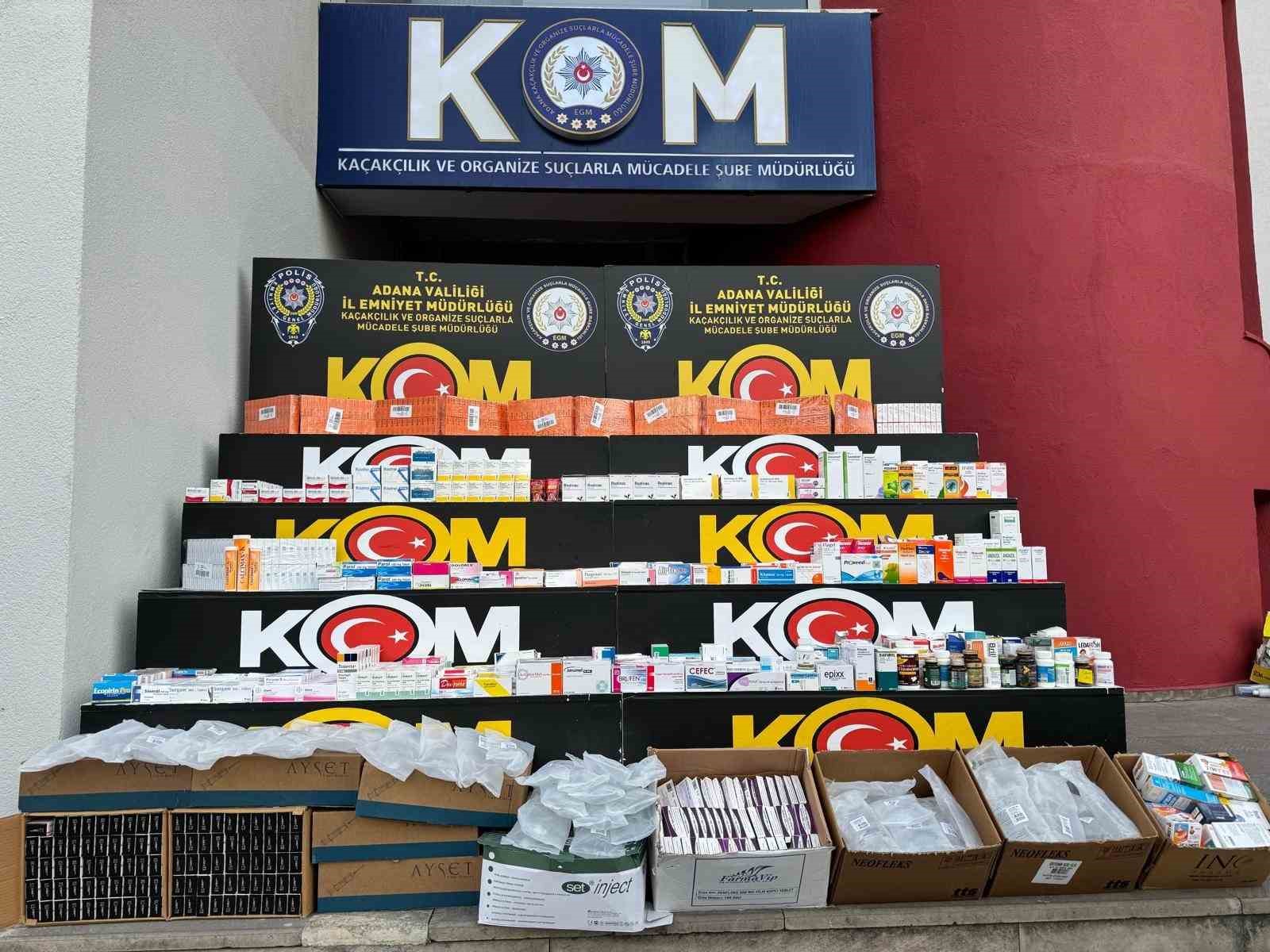 Adana’da yasa dışı ilaç operasyonu: Binlerce tıbbi ürün ele geçirildi