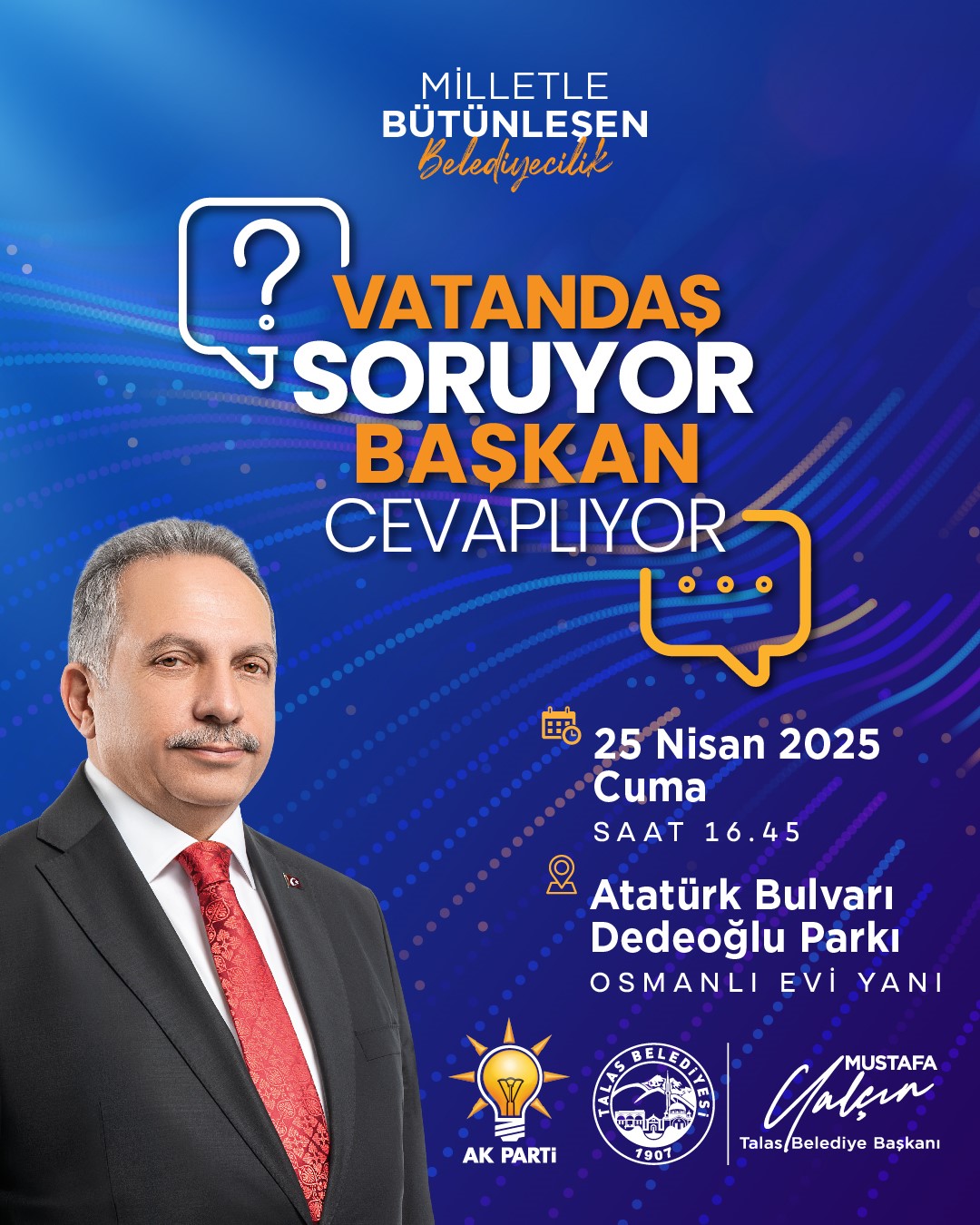 Talas&rsquo;ta vatandaş soruyor, Başkan Yal&ccedil;ın Dedeoğlu Parkı&rsquo;nda cevaplıyor
