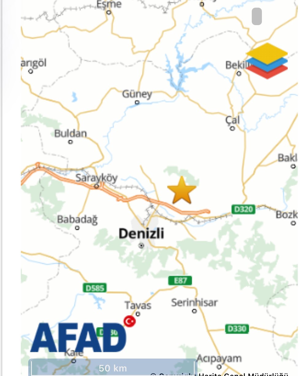 Pamukkale’de 3.9 büyüklüğünde deprem meydana geldi