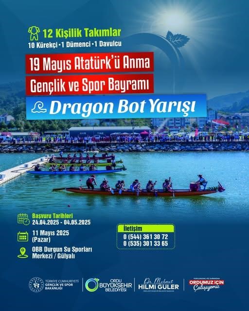 Ordu’da 2. kez dragon bot yarışları düzenlenecek