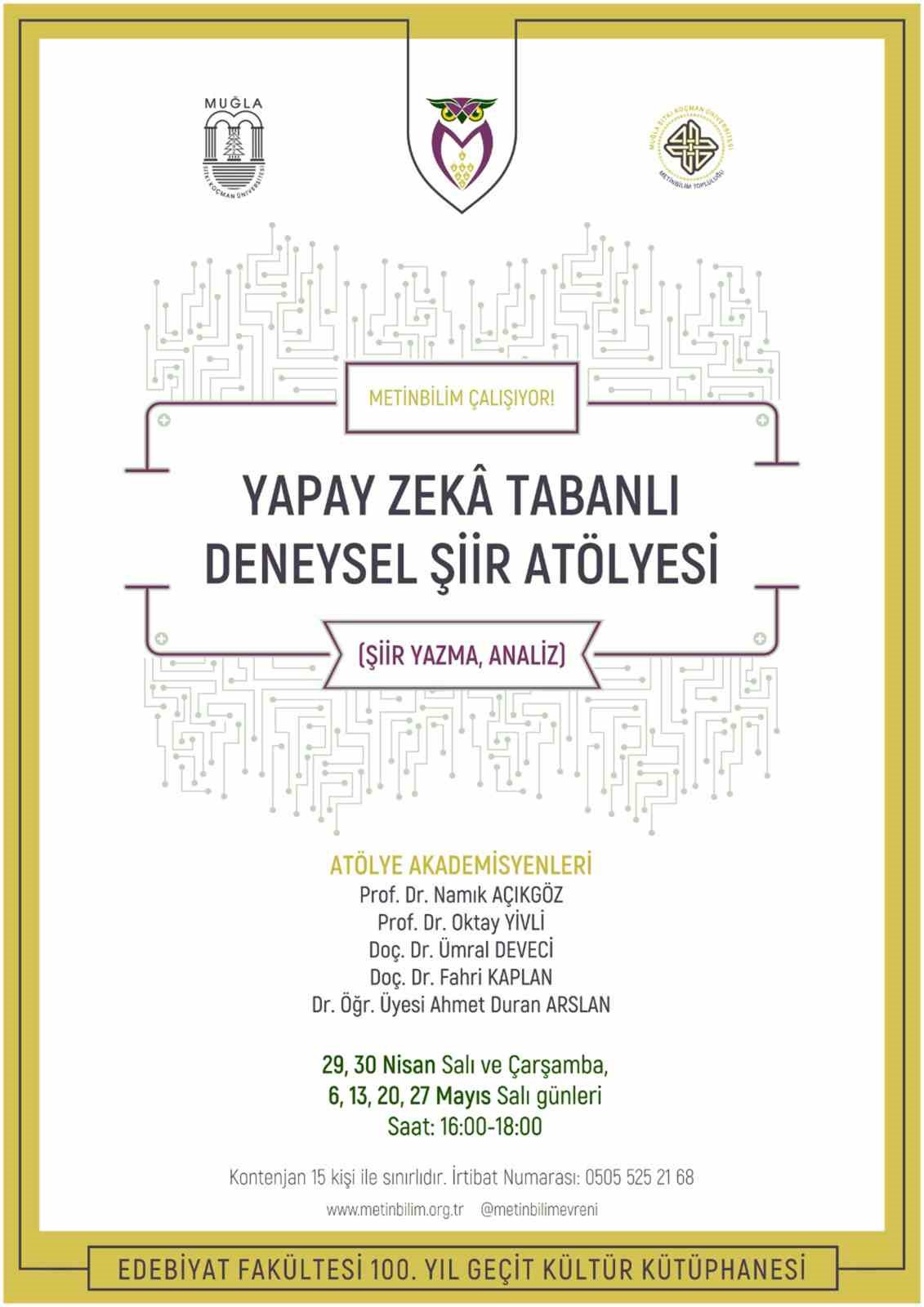 Yapay Zeka tabanlı şiir atölyesi başlıyor