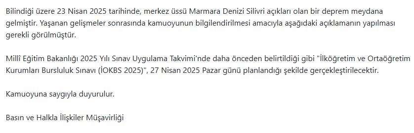 MEB açıkladı: İOKBS 2025 planlanan tarihte gerçekleşecek