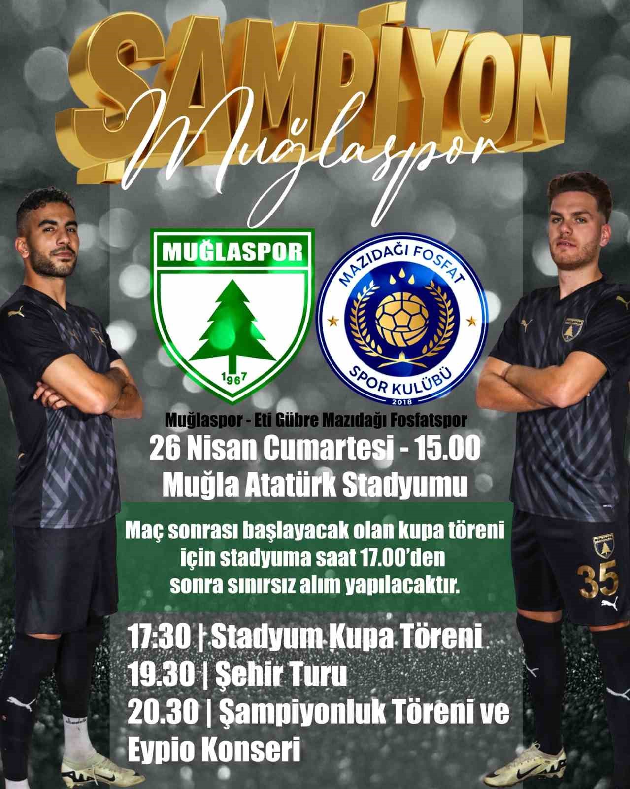 Muğlaspor’da Şampiyonluk coşkusu yaşanacak