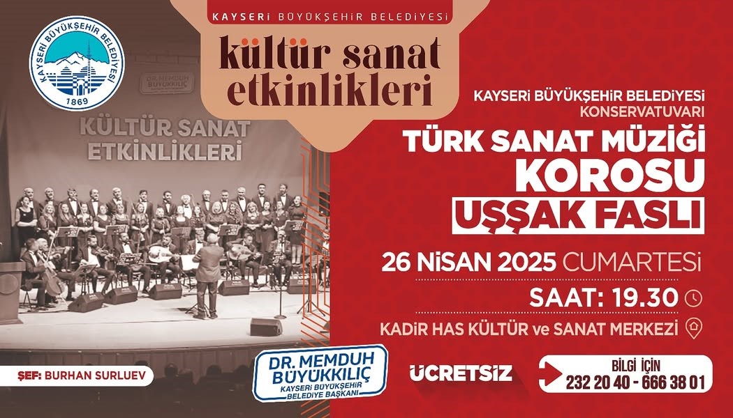 Büyükşehir’den Türk Sanat Müziği tutkunlarına özel ‘Uşşak Faslı’ konseri