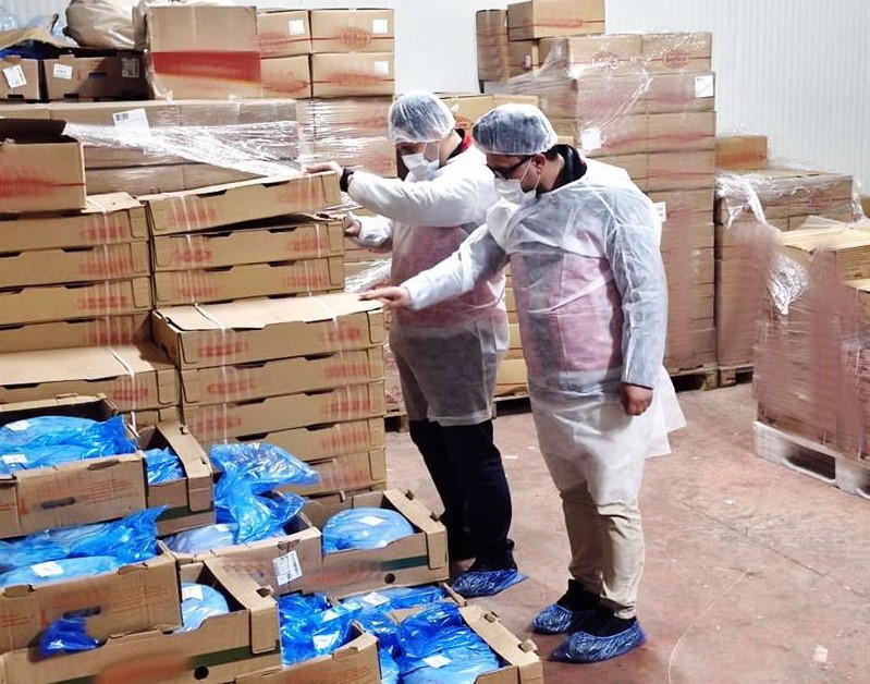 Kanatlı eti parçalama tesisinde denetim yapıldı