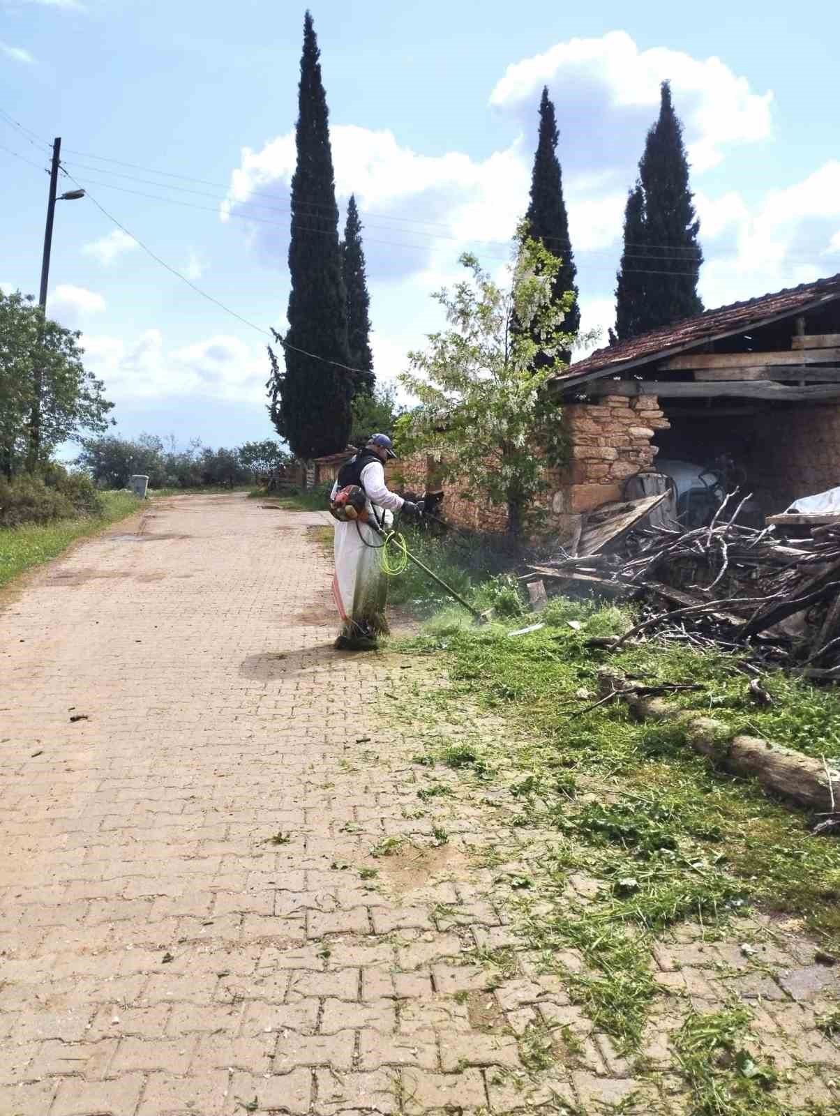 Karacasu Belediyesi’nden yeşil alanlarda yoğun mesai