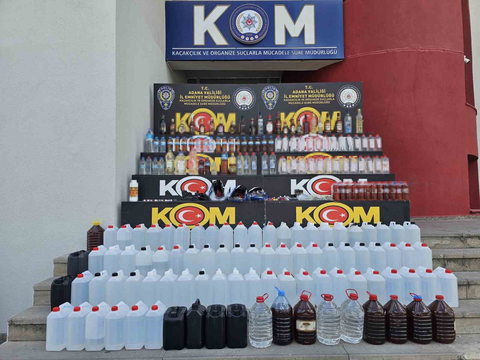 Adana’da 660 litre sahte içki ele geçirildi: 9 gözaltı