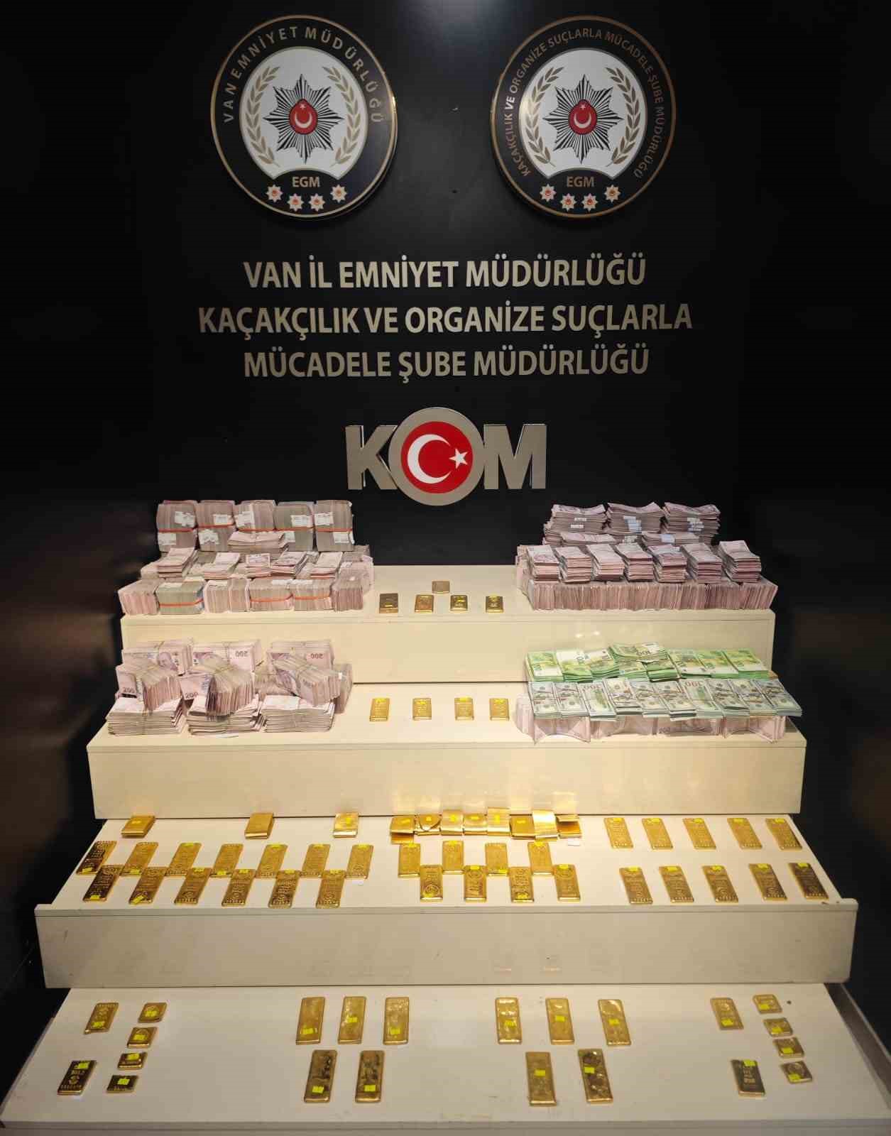 Van’da 66 kilo altın ve suç geliri yüklü miktarda para ele geçirildi