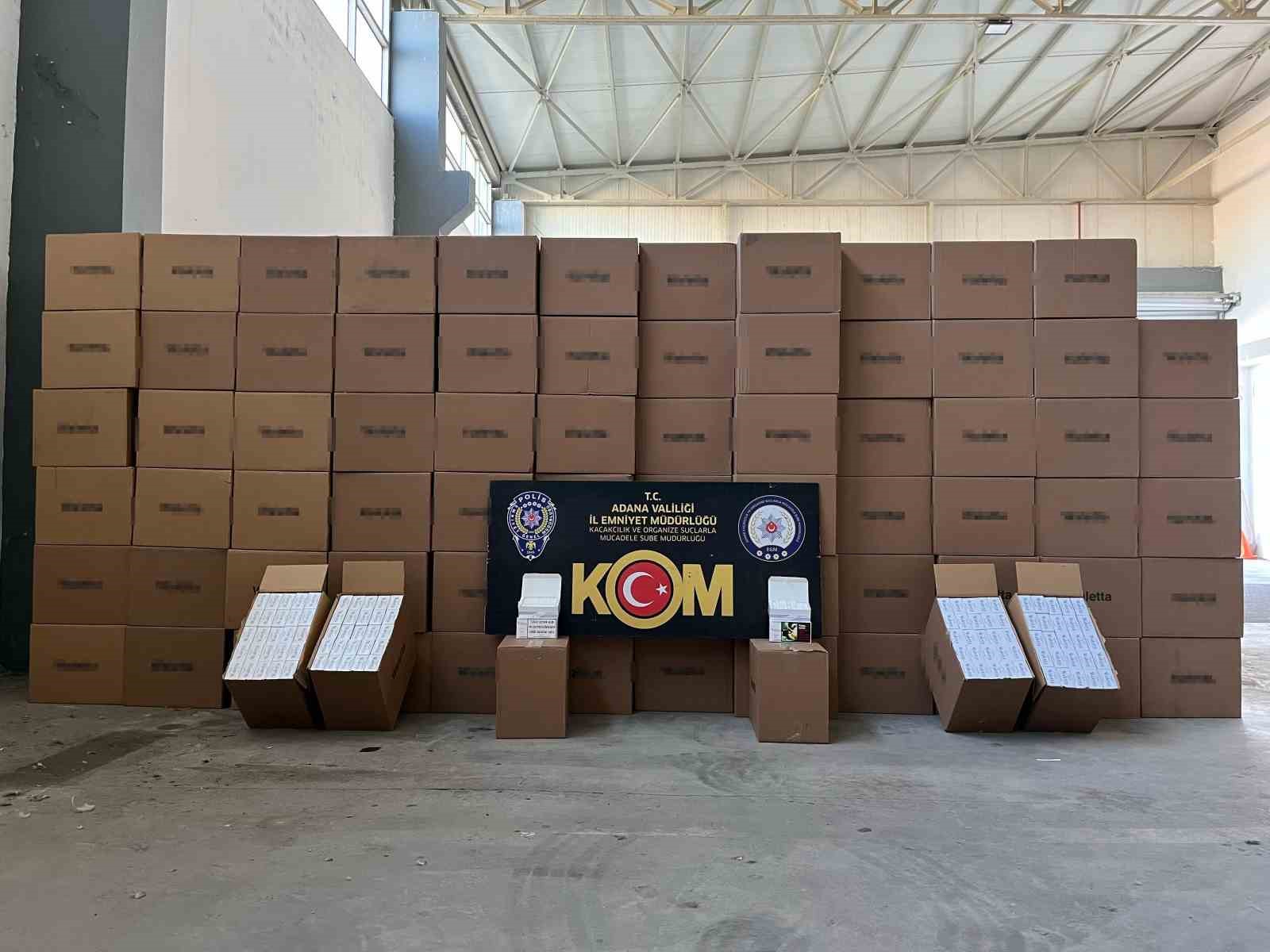 Adana’da 5 milyon TL değerinde kaçak makaron ele geçirildi