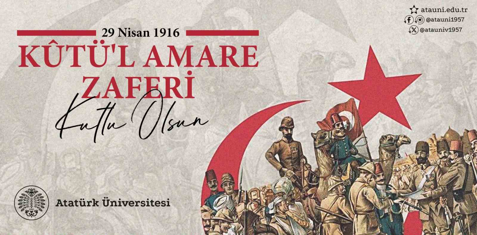 Rektör Hacımüftüoğlu; "kûtü’l Amare Zaferinin 109. yıl dönümü kutlu olsun"