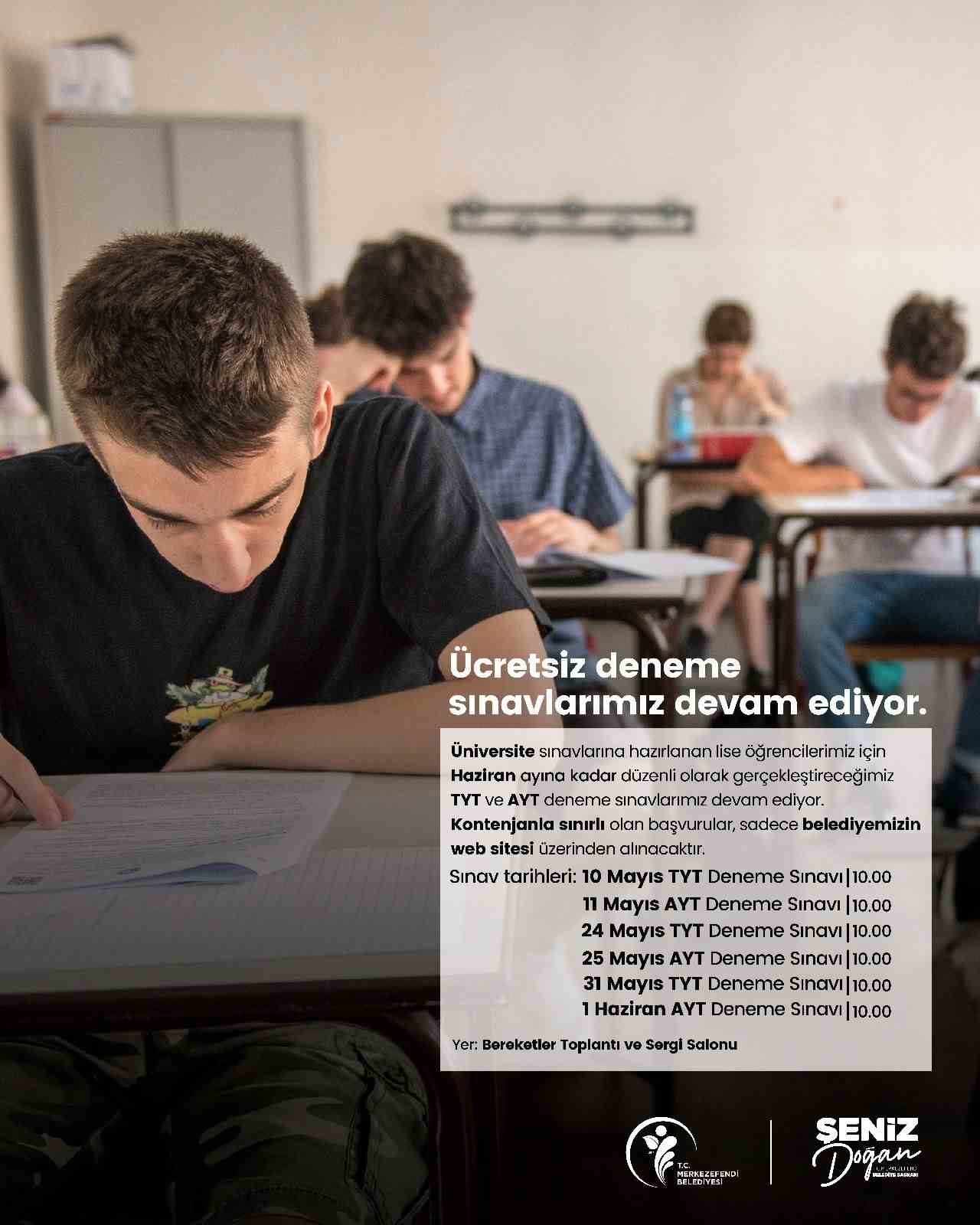 Merkezefendi Belediyesi d&ouml;nemin son TYT ve AYT deneme sınavlarını ger&ccedil;ekleştirecek
