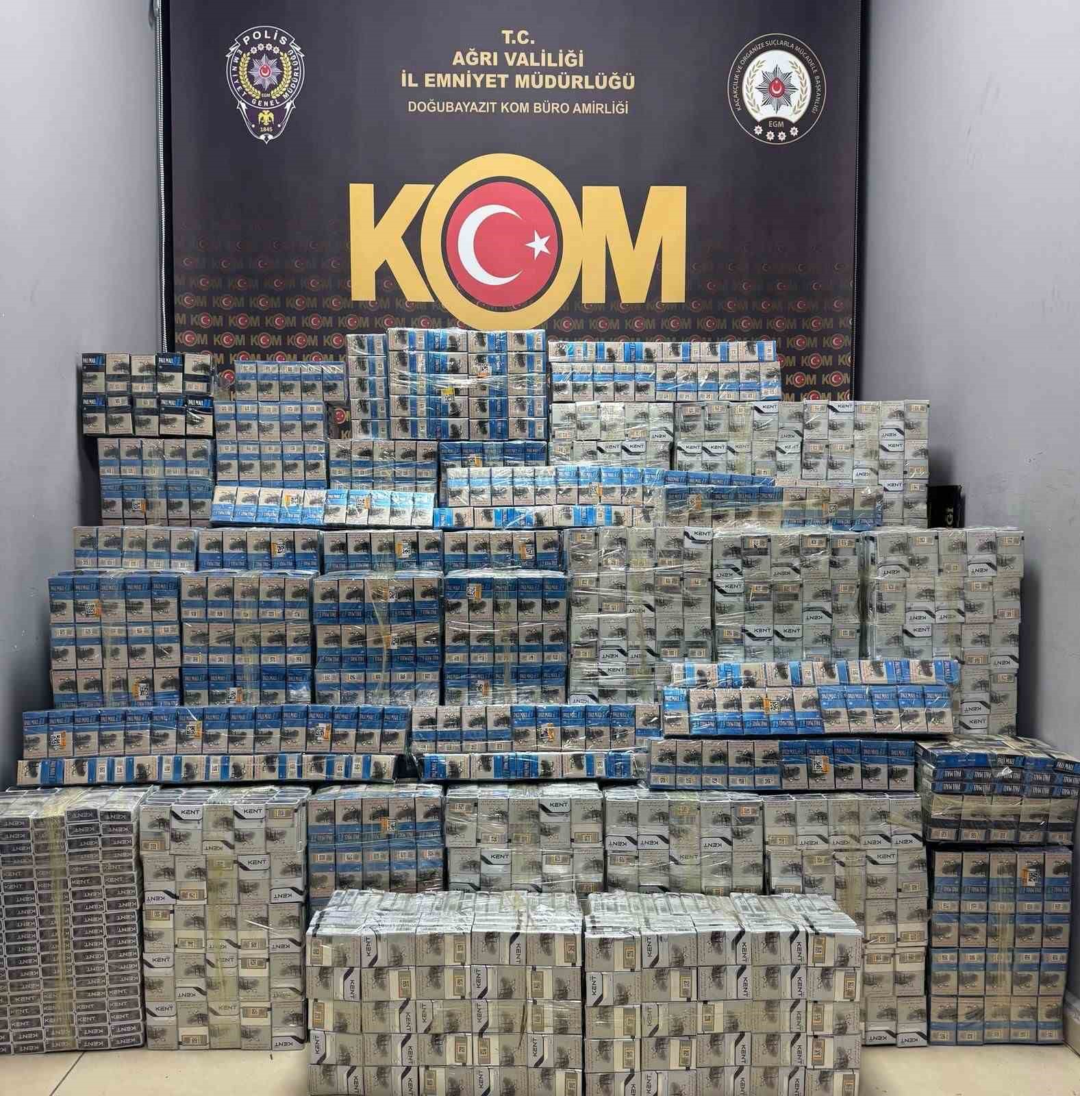Ağrı’da 7 bin 950 paket kaçak sigara ele geçirildi