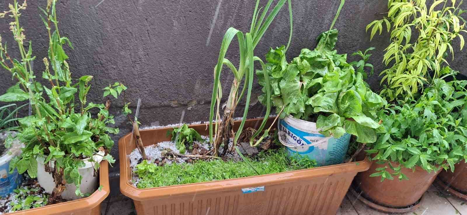 Kale&rsquo;de dolu yağışı etkili oldu
