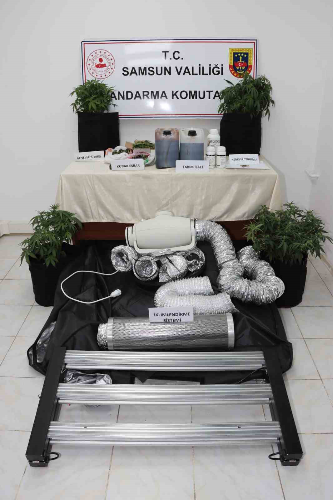 Evine iklimlendirme sistemi kurup kenevir yetiştirdi, jandarmaya yakalandı