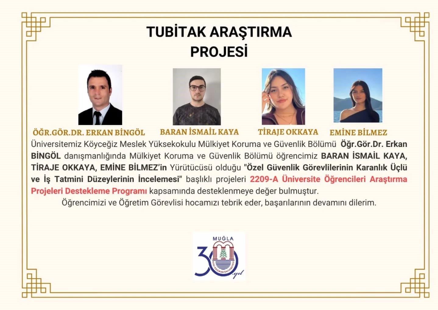 Köyceğiz Meslek Yüksek Okulu öğrencilerinin projeleri destek buldu