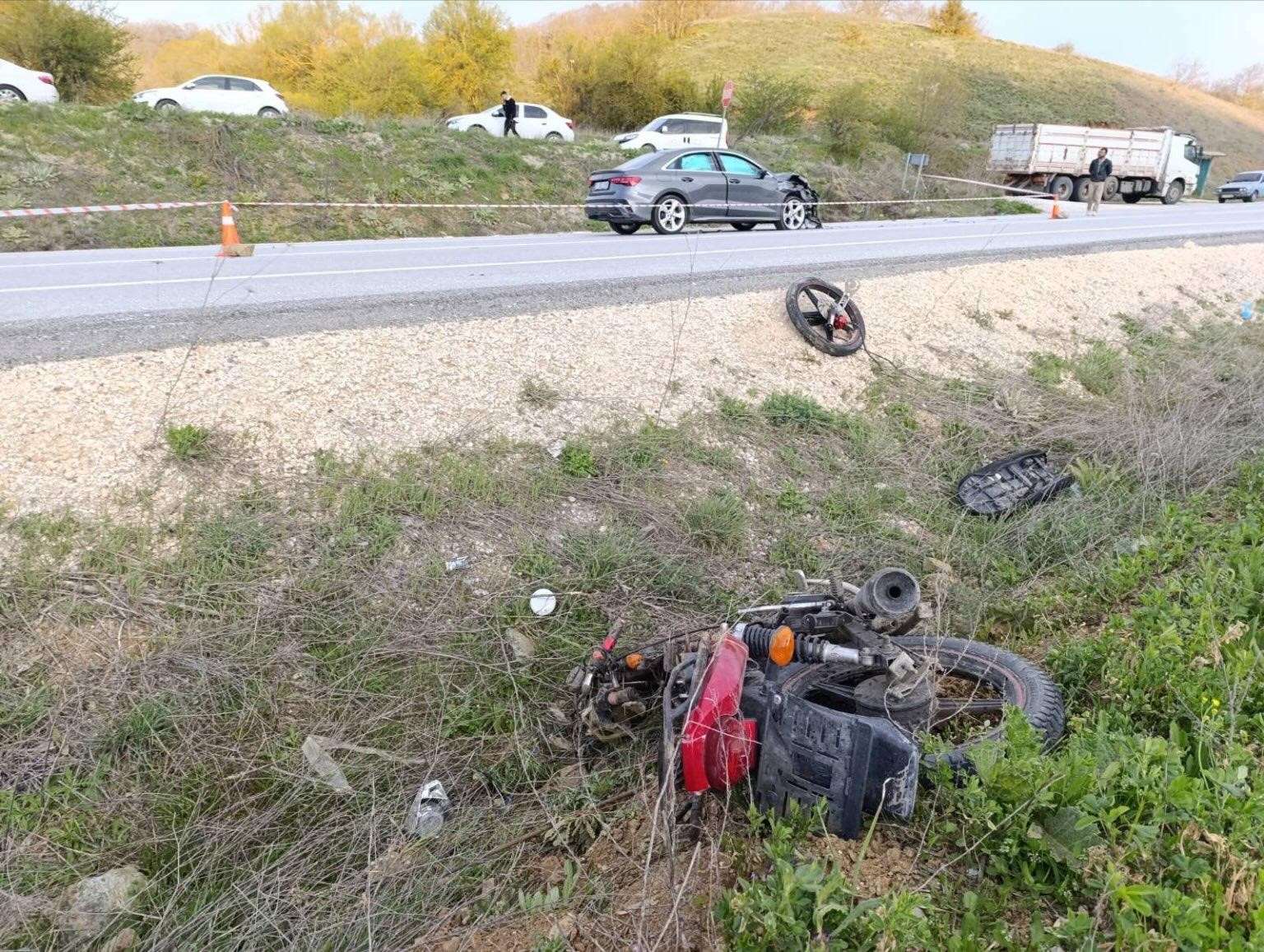 Bilecik’te yaşanan feci kazada motosiklet sürücüsü hayatını kaybetti