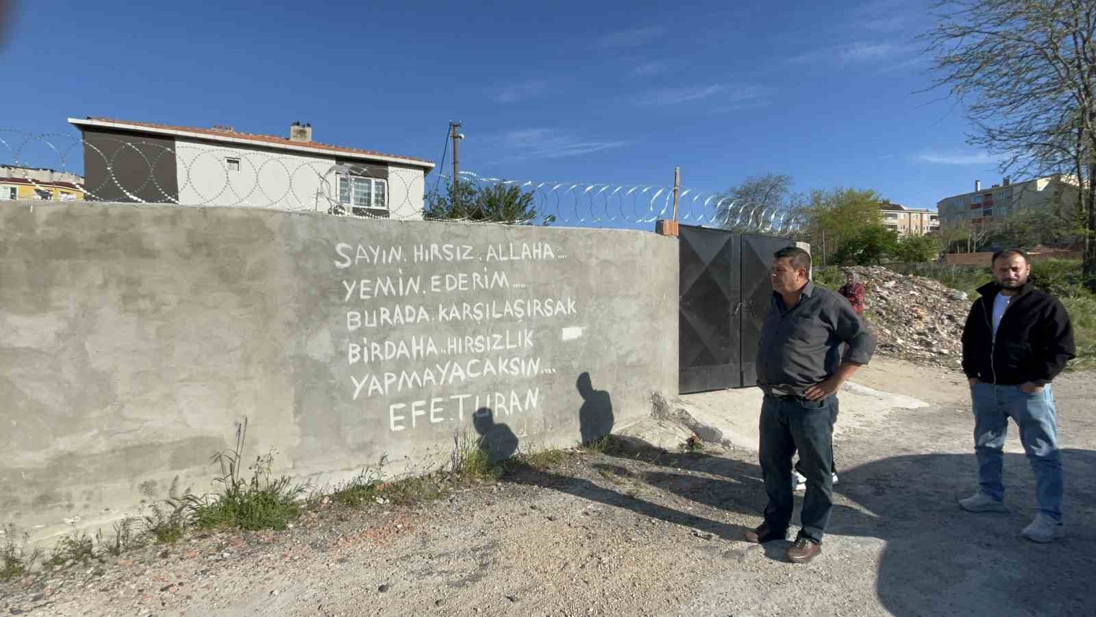 Tekirdağ&rsquo;da hırsıza duvar yazılı tepki
