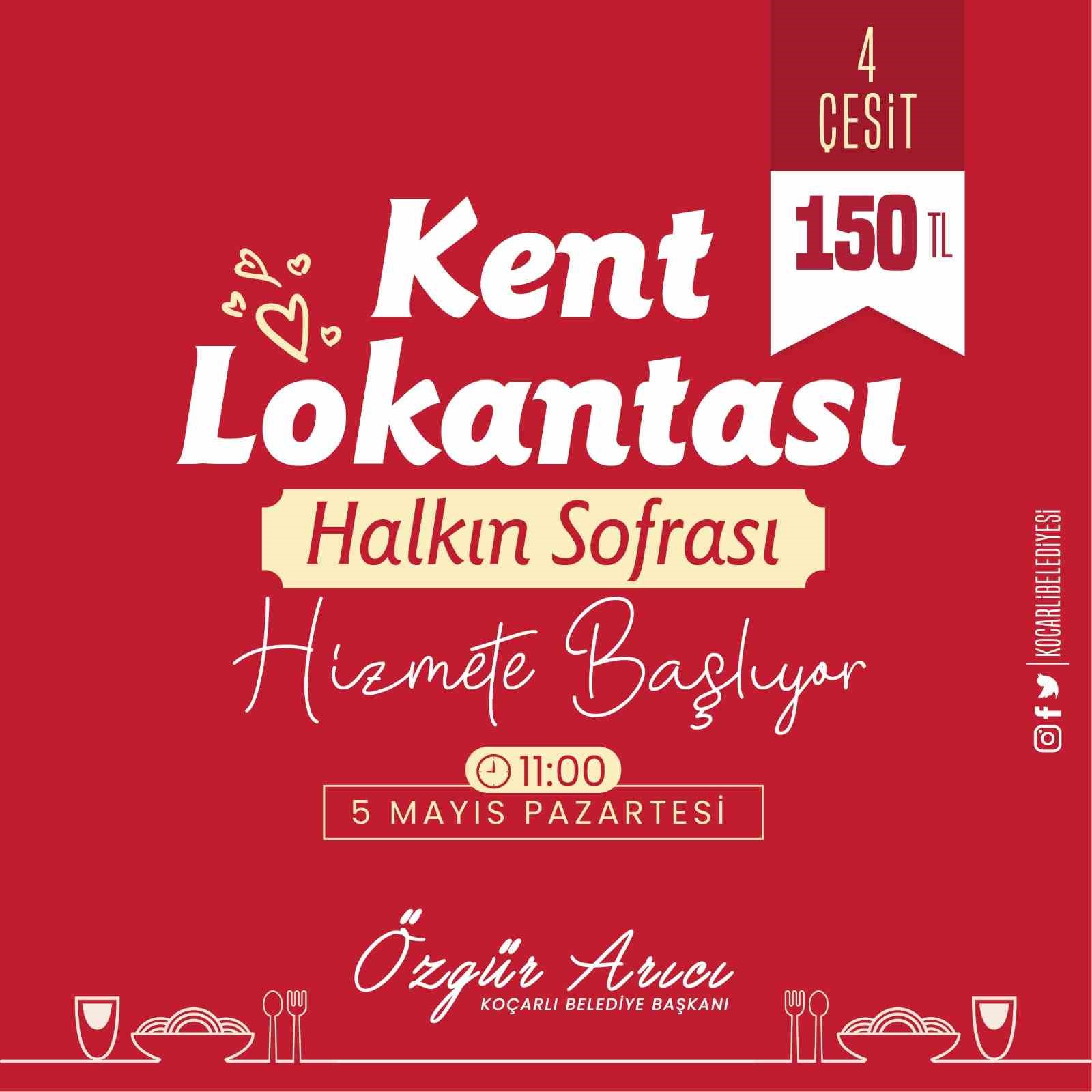 Ko&ccedil;arlı Belediyesi Kent Lokantası hizmete başlıyor

