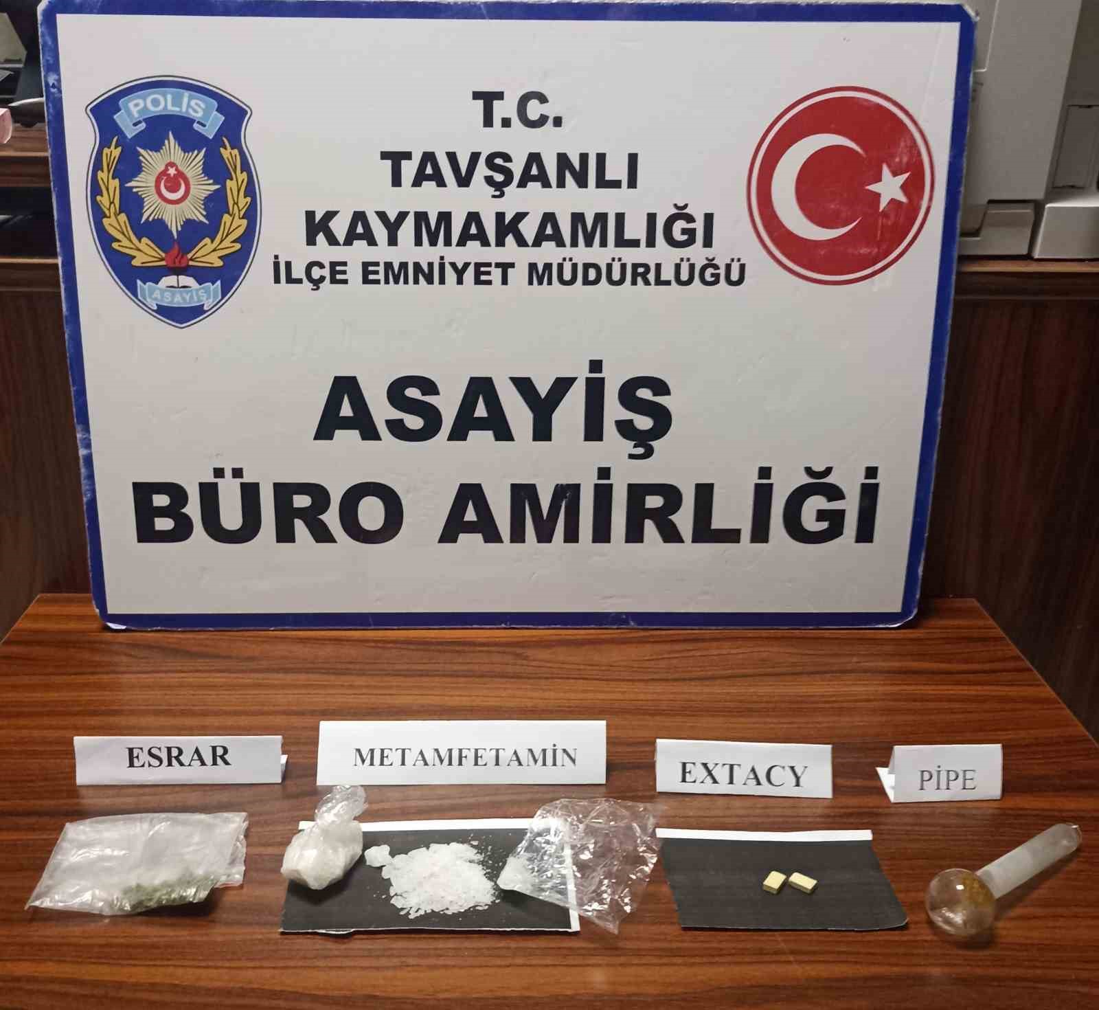 Kütahya’da üzerinde uyuşturucuyla yakalanan şüpheli tutuklandı