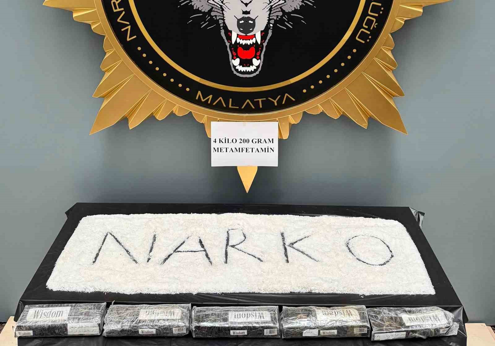 Malatya’da 4 kilo 200 gram metamfetamin ele geçirildi