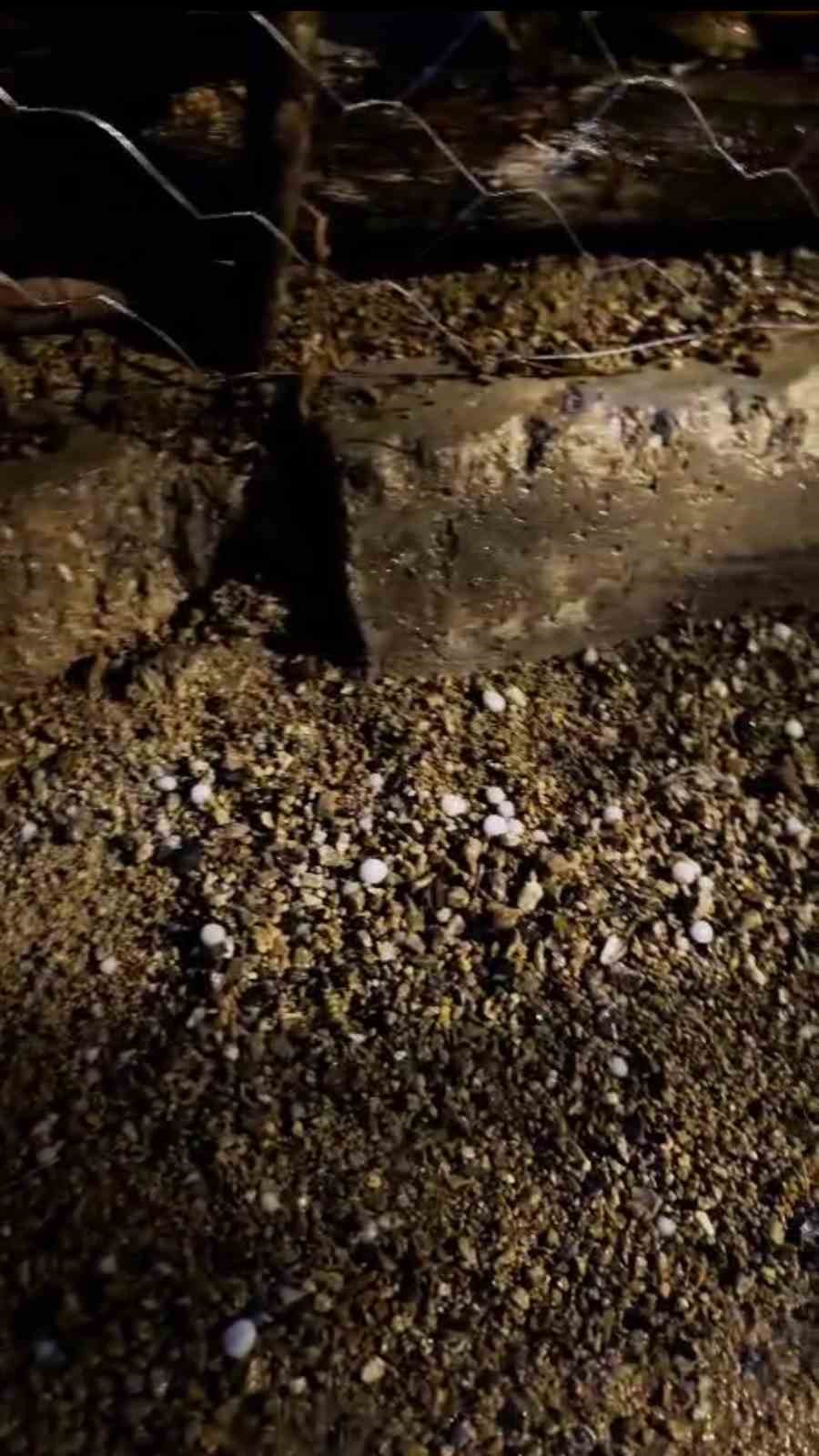 Şemdinli&rsquo;de misket b&uuml;y&uuml;kl&uuml;ğ&uuml;nden dolu yağdı
