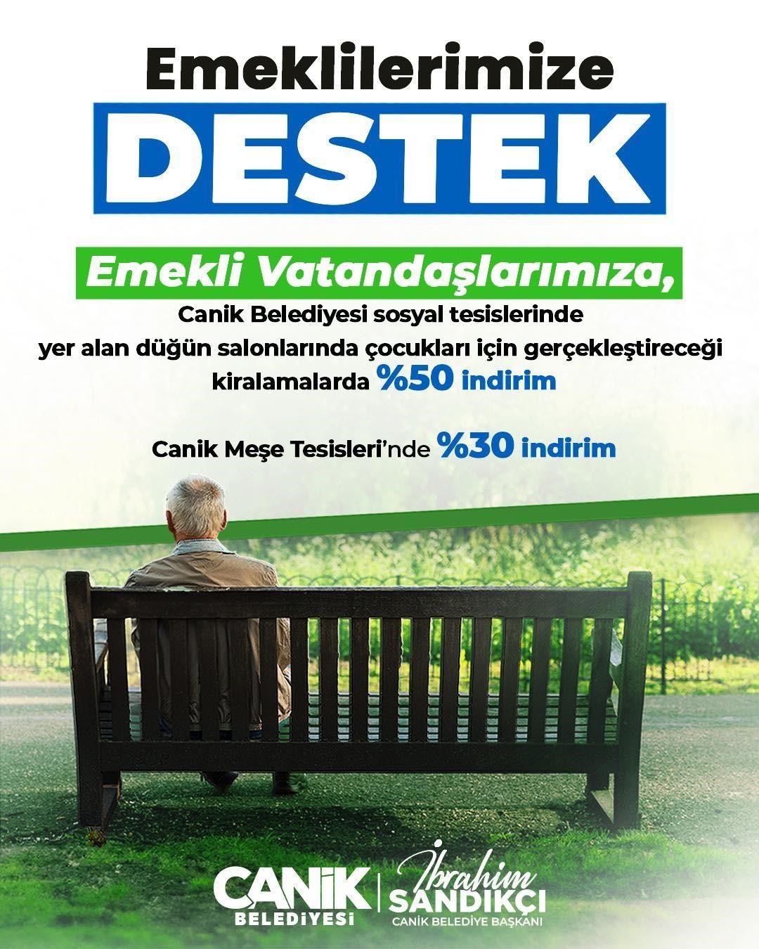 Canik Belediyesi’nden emeklilere destek