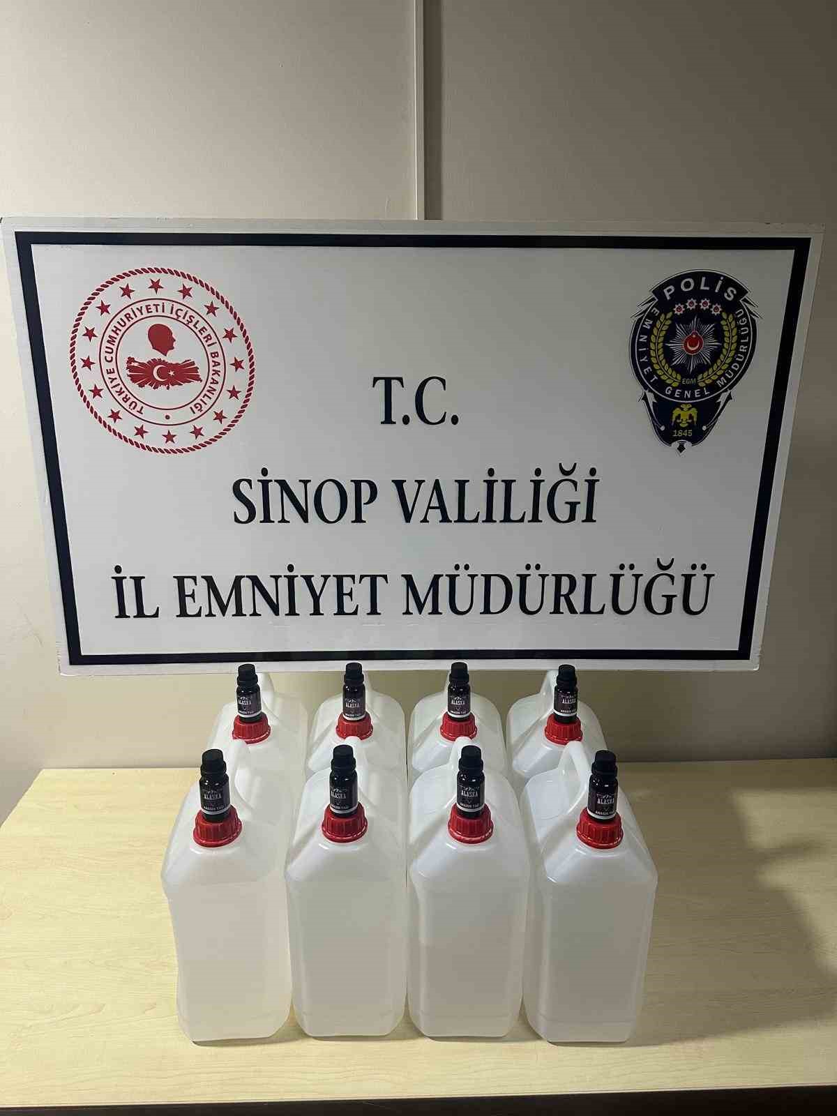 Sinop’ta 40 litre etil alkol ele geçirildi