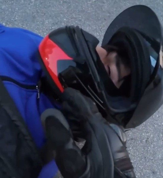 Kaza anı kask kamerasında
