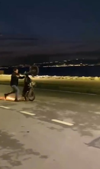 Motosiklet şovu kötü bitti
