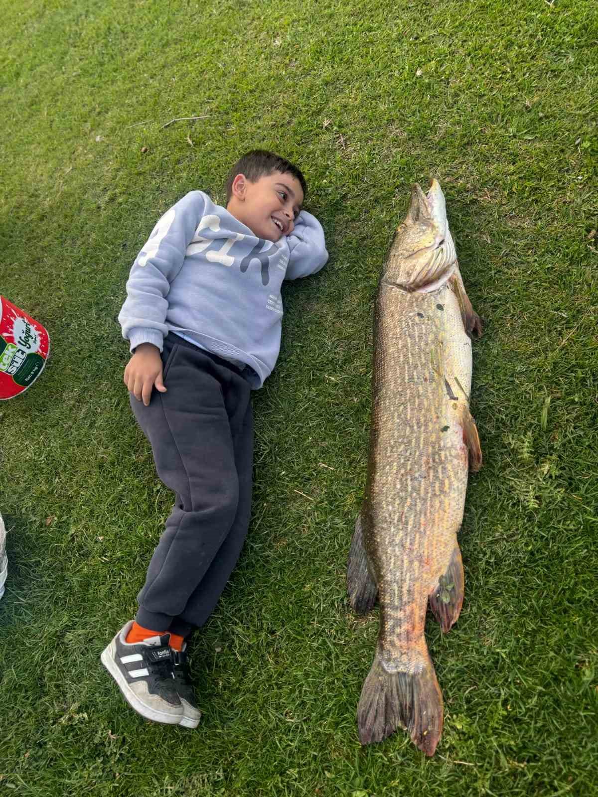 Tuttuğu 14 kiloluk turnayı bebek gibi kucağında salladı
